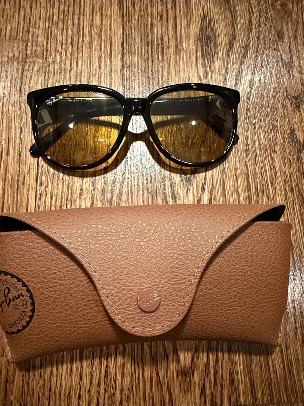 Ray-Ban Original Bausch and Lomb Black Frame Brown Lens Sunglasses with Tan Case